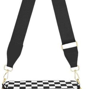 Checkered Nylon Crossbody Bag Women Large Travel Purse with Multiple Compartment